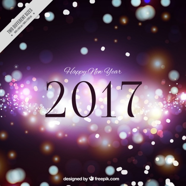 Free vector happy new year background with bokeh effect