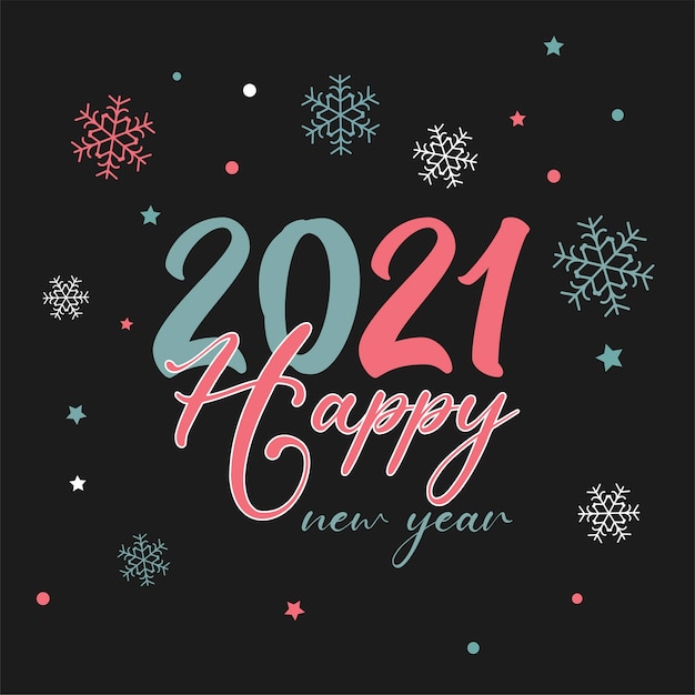 Free Vector happy new year background with decorative text design