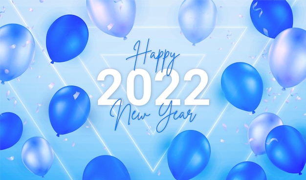 Happy new year background with realistic balloons