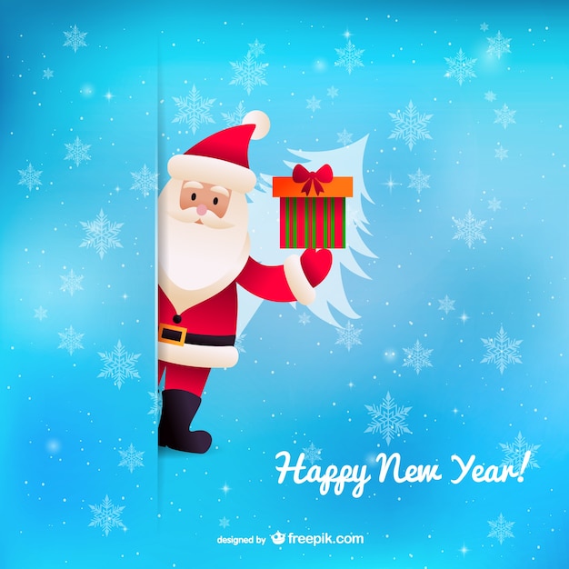 Happy New Year background with Santa Claus