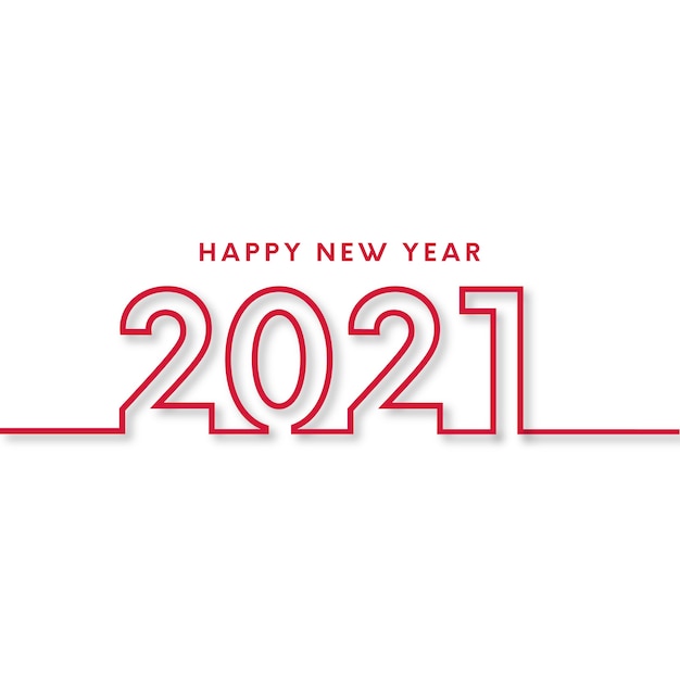 Happy New year card with Flat Design