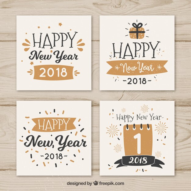 Happy new year cards with nice fonts