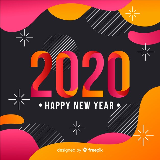 Happy new year concept in flat design