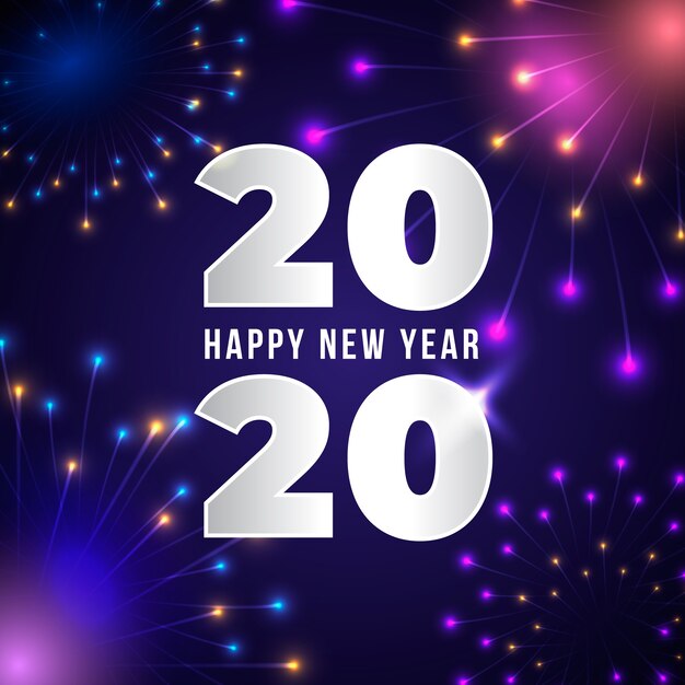 Happy new year concept with realistic design