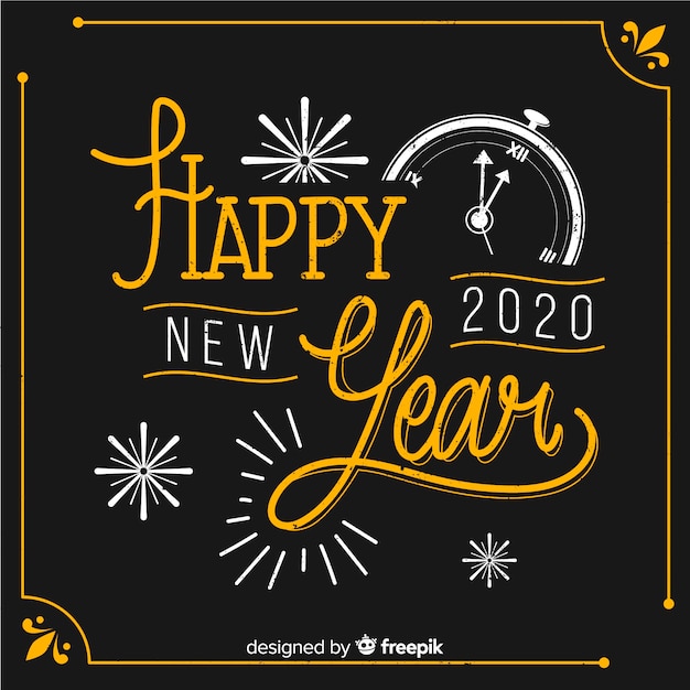 Happy new year concept with vintage design