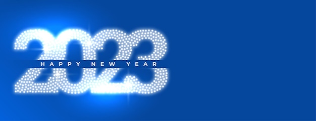 Free Vector happy new year festival banner with 2023 sparkling text