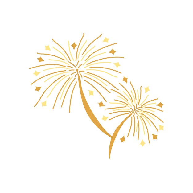 happy new year fireworks illustration isolated