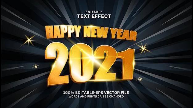 Happy New Year Gold Text Effect