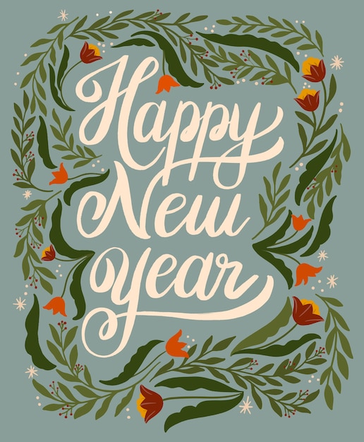 Happy new year greeting card design