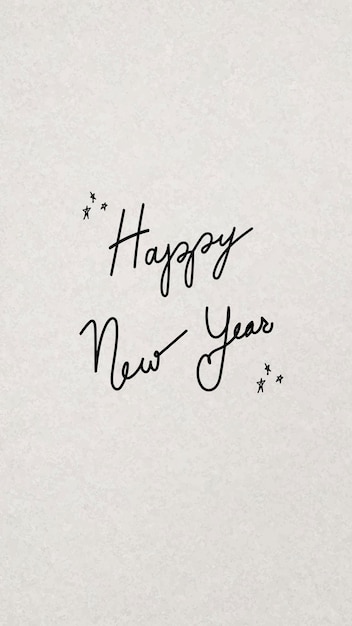 Free Vector happy new year iphone wallpaper, holiday greeting typography vector