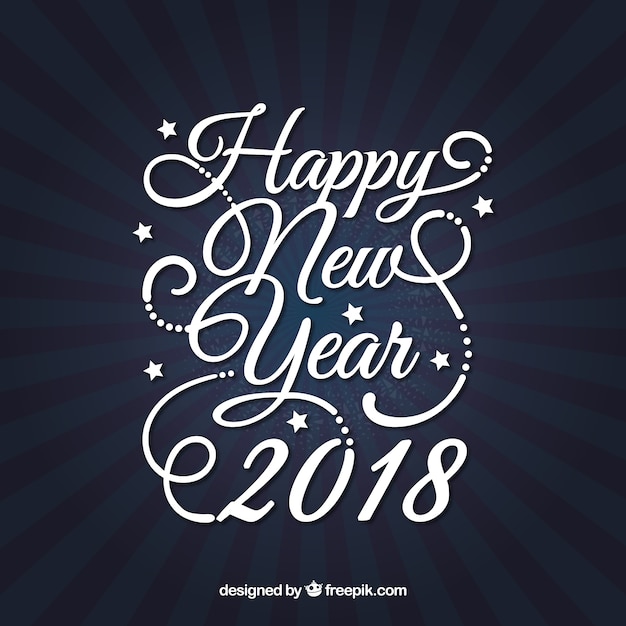 Free Vector happy new year in lettering background