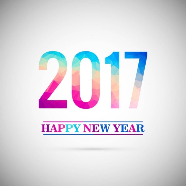 Happy new year polygonal 2017 background 