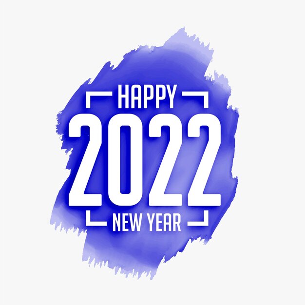 Happy new year watercolor 2022 greeting background