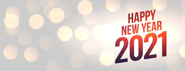 Free Vector happy new year  wide banner in bokeh style 