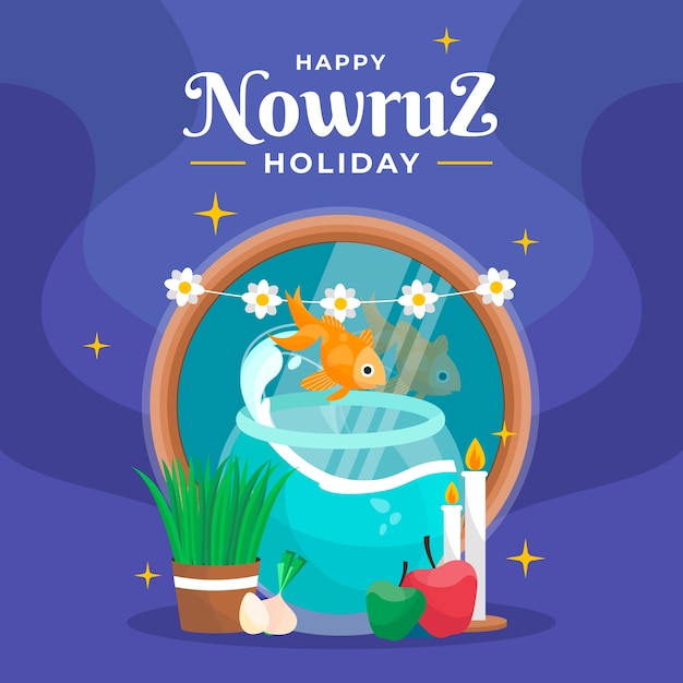 Free Vector happy nowruz event hand drawn style