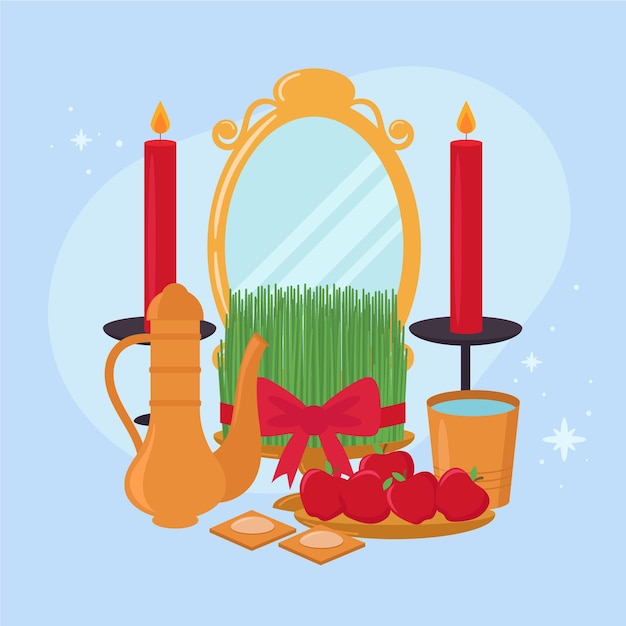 Happy nowruz flat design