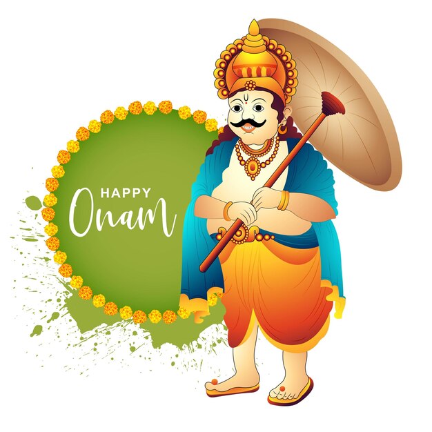 Happy onam festival of south india kerala holiday card background