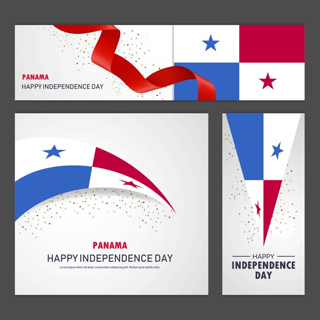 Happy Panama independence day Banner and Background Set