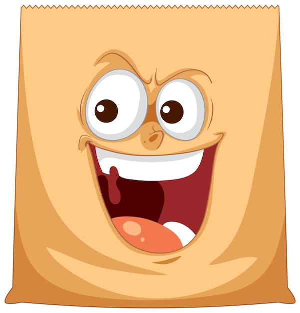 Free vector happy paper bag character