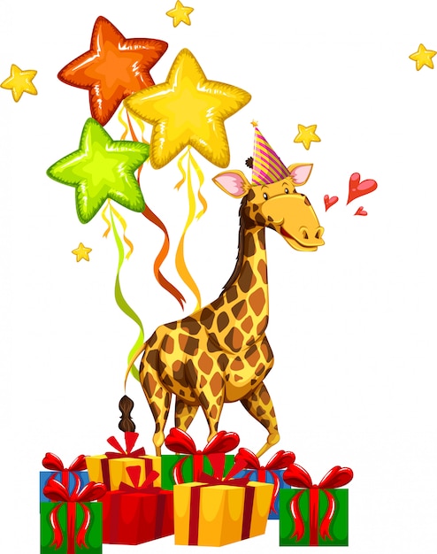 Happy party giraffe concept