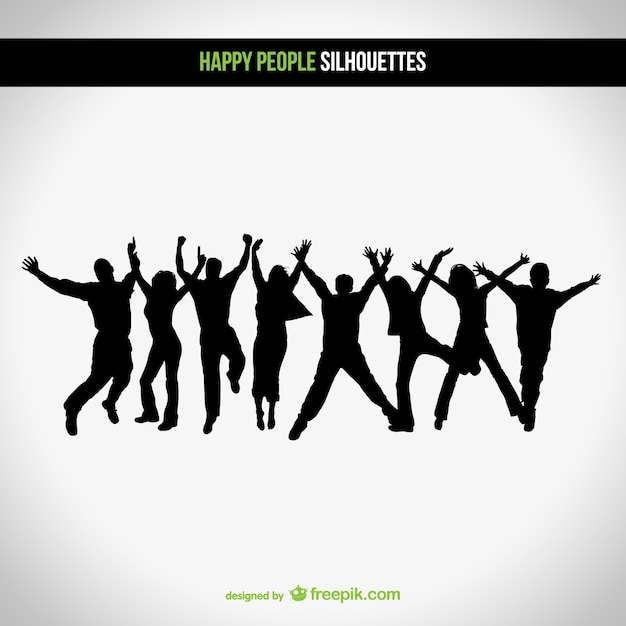 Happy people silhouettes