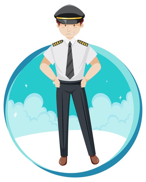 Happy pilot travel holiday theme