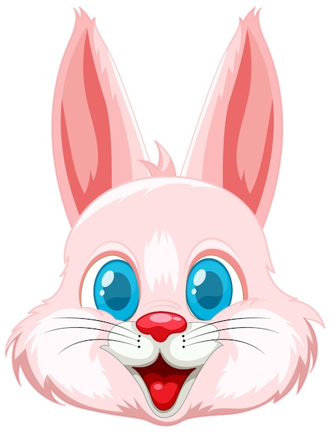 Free Vector happy pink bunny face illustration