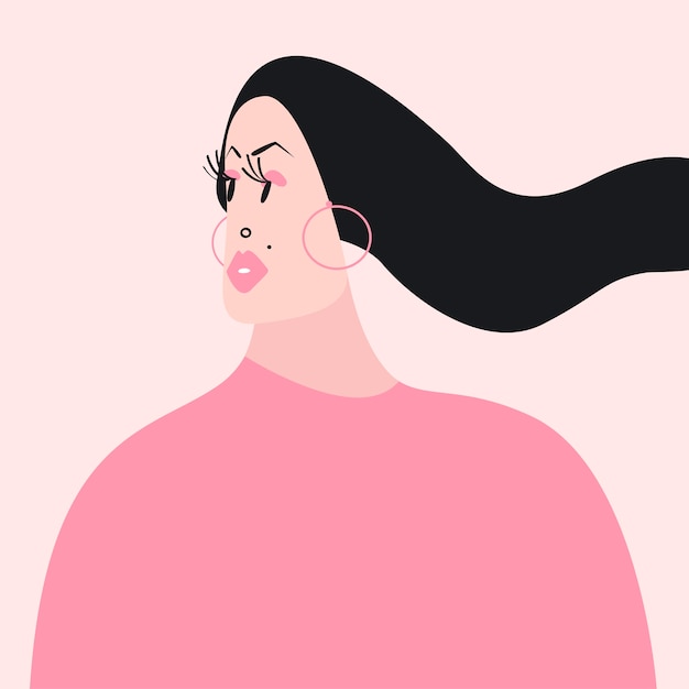 Happy plus size woman vector