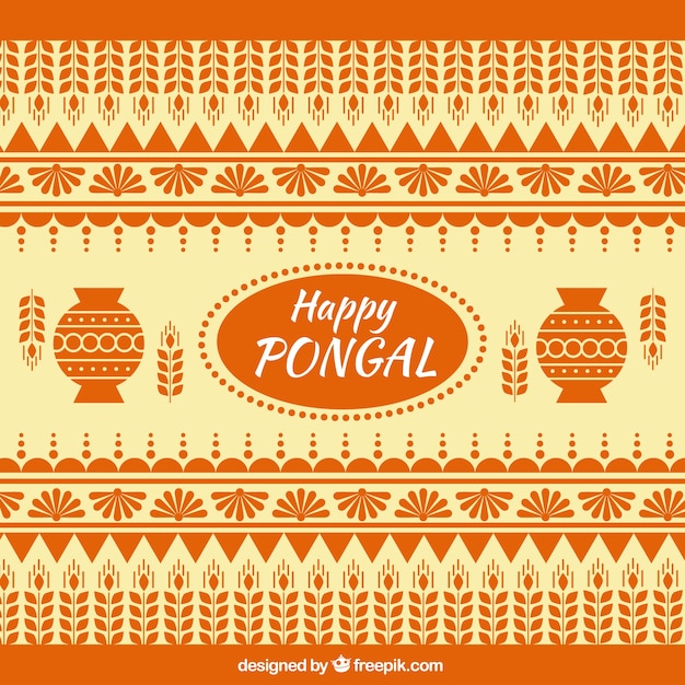 Happy pongal background in geometric style