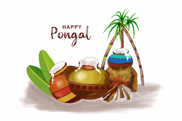 Free Vector happy pongal holiday religious festival celebration background