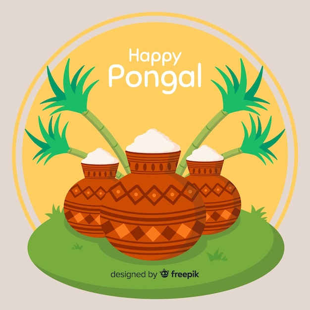 Free Vector happy pongal