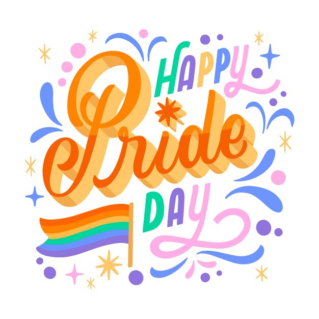 Happy pride day lettering