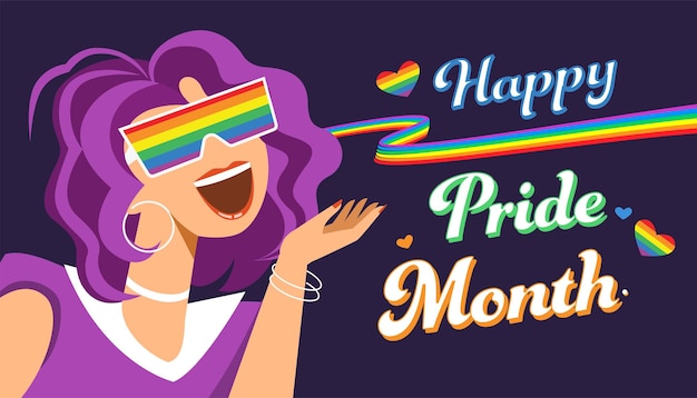 Free Vector happy pride month lgbtq banner