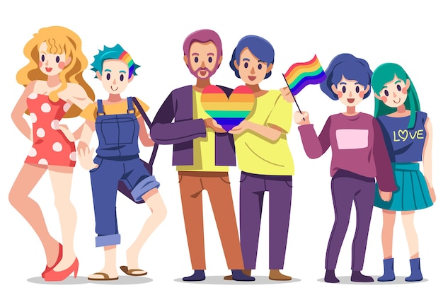 Happy pride month LGBTQ illustration