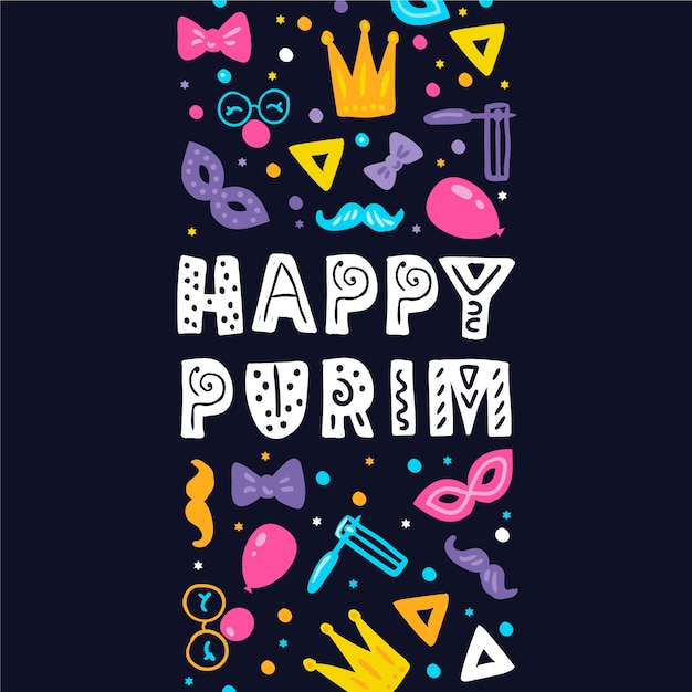 Free Vector happy purim day