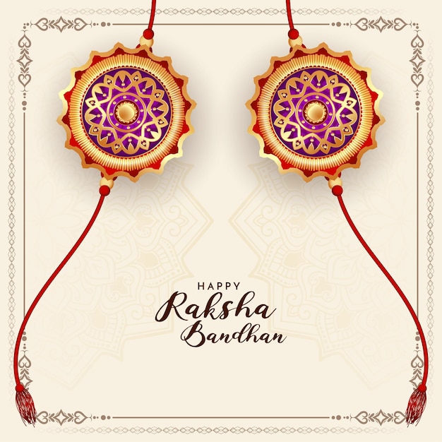 Free vector happy raksha bandhan indian cultural festival decorative background