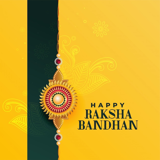 Happy raksha bandhan Indian festival, beautiful greeting card