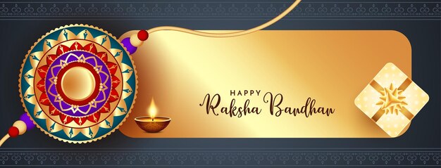 Happy Raksha Bandhan Indian religious festival banner design