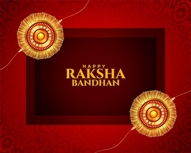 Happy raksha bandhan occasion banner with realistic rakhi design