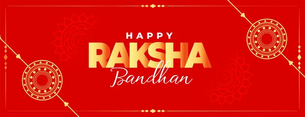 Happy raksha bandhan red traditional banner 