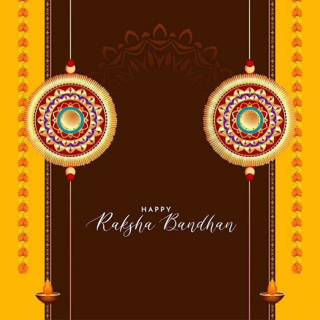 Happy Raksha Bandhan religious hindu festival background vector