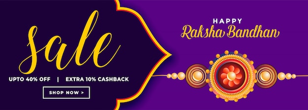 Free Vector happy raksha bandhan sale and discount banner