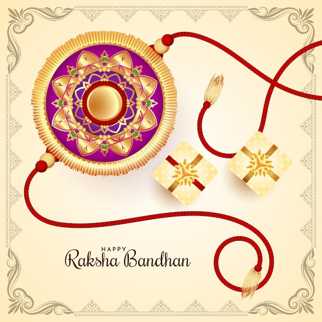 Free vector happy raksha bandhan traditional indian festival background