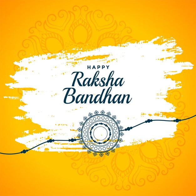 Happy raksha bandhan yellow greeting background 