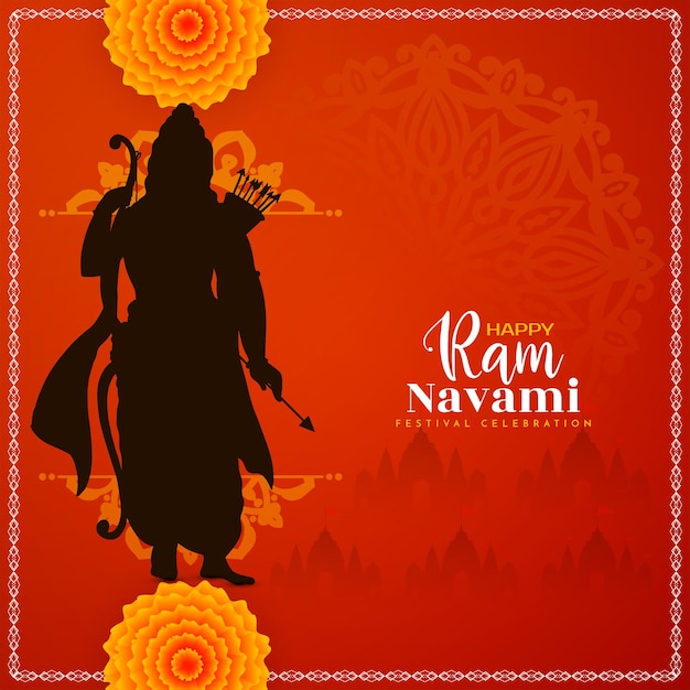 Free vector happy ram navami cultural hindu festival background design