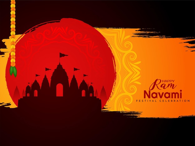 Free Vector happy ram navami cultural hindu festival wishes celebration card vector