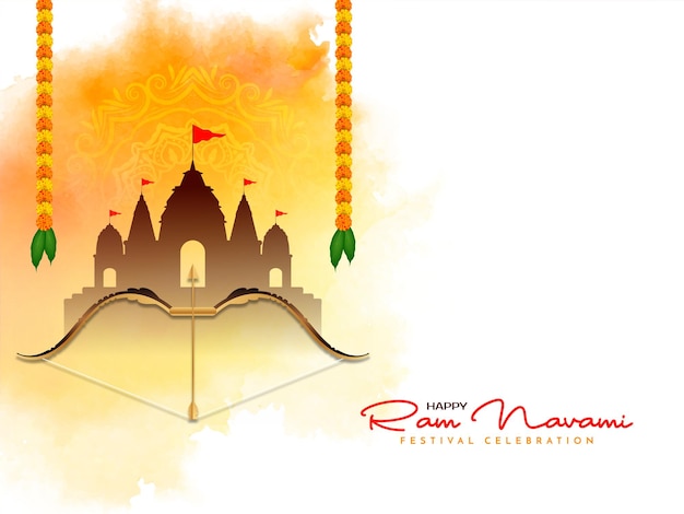 Free Vector happy ram navami cultural hindu festival wishes celebration card vector