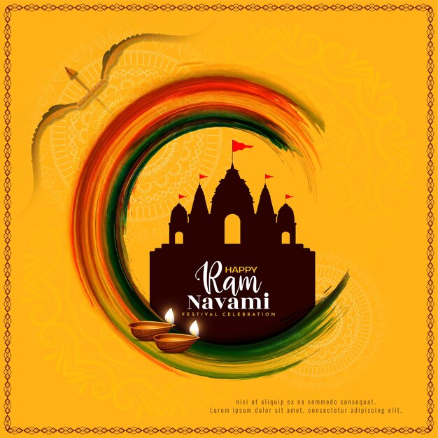 Happy Ram Navami festival background vector