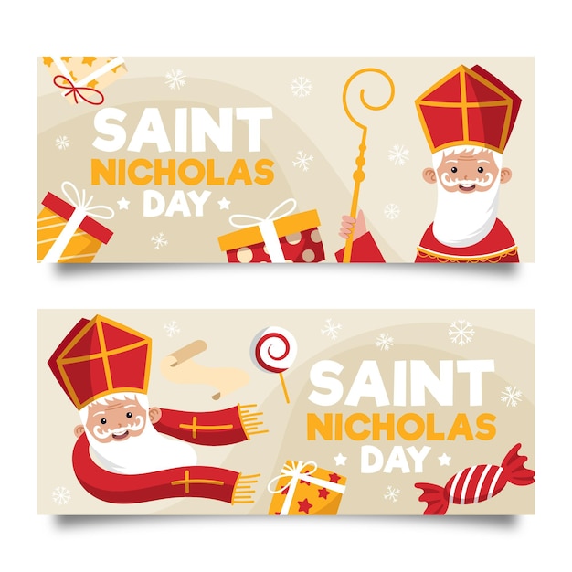 Happy saint nicholas day hand drawn banner