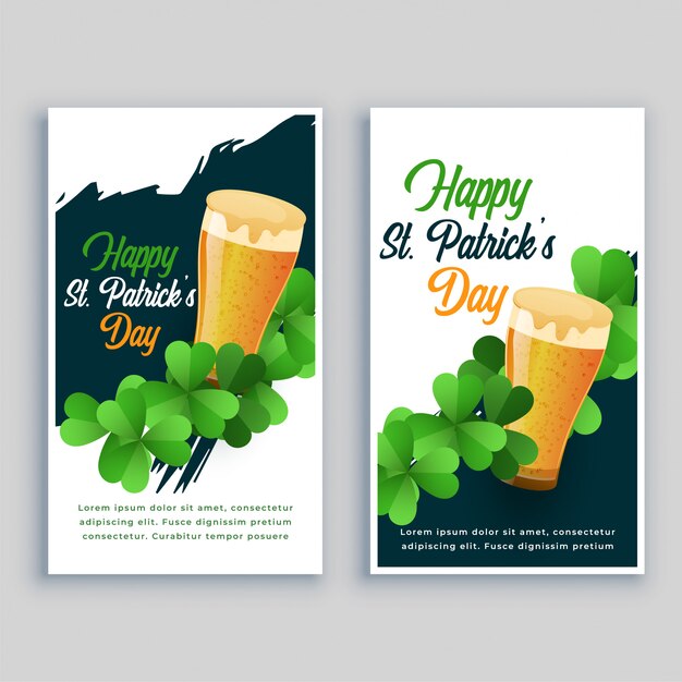 Happy saint patricks day flyer set